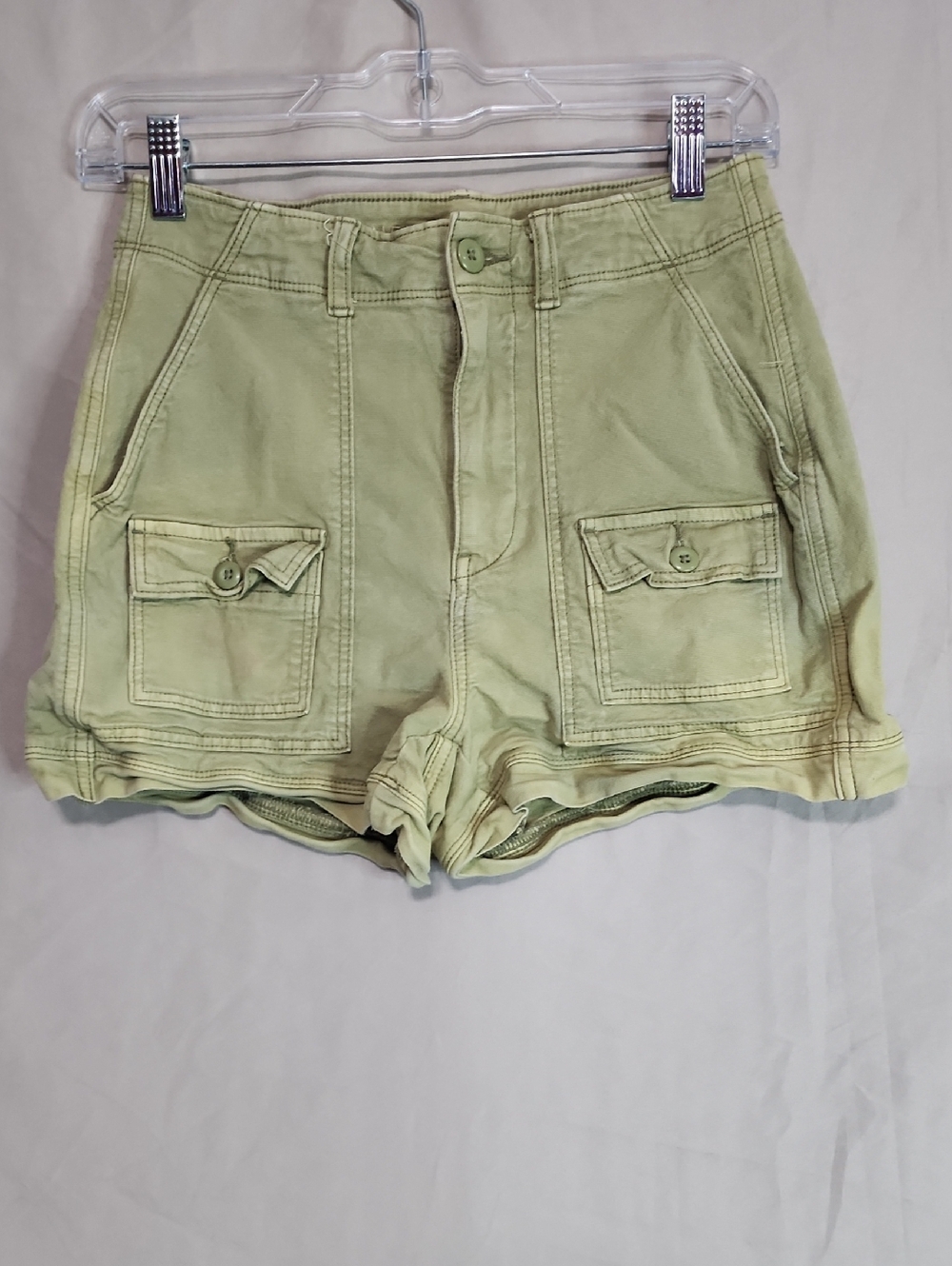American Eagle Outfitters Light Green Cargo Pocket Jean Shorts